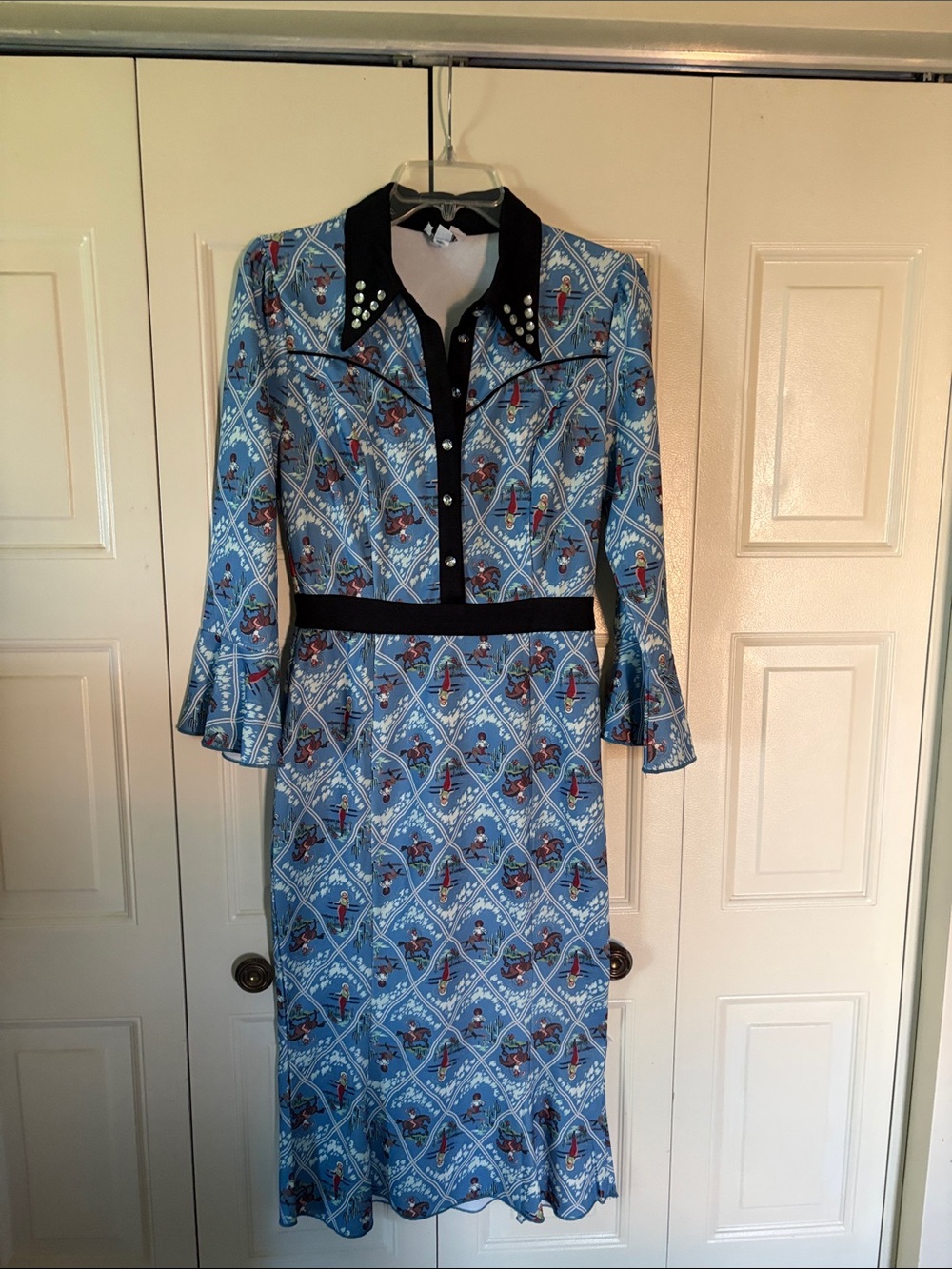 Unique vintage western dress cowgirl retro 1950s rhinestone rockabilly size med